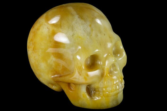 Realistic, Polished Yellow Aventurine Skull #116811